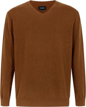 Nikcorp Muški džemper oversize V izrez 100% pamuk bež klasični udoban topao proljeće jesen 6XL, pranje u perilici, lagani gornji sloj