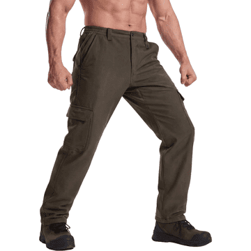 Nikcorp Muške cargo lovačke hlače kamuflaža 4XL izdržljive softshell outdoor hlače, vodoodbojne, prozračne, brzo se suše, podstava od runa, 6 džepova, smeđe, elastičan pojas, UV zaštita