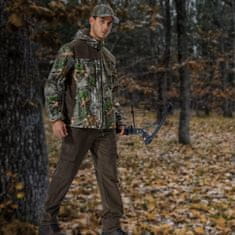Nikcorp Muške cargo lovačke hlače kamuflaža 4XL izdržljive softshell outdoor hlače, vodoodbojne, prozračne, brzo se suše, podstava od runa, 6 džepova, smeđe, elastičan pojas, UV zaštita