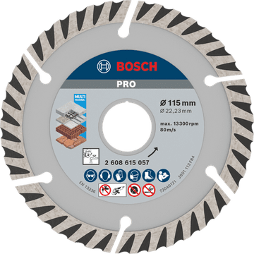 BOSCH Professional dijamantna rezna ploča PRO Multi Material, 115 x 22,23 mm (2608615057)