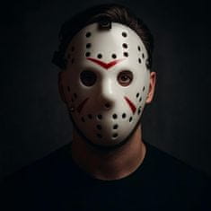 Nikcorp Maska Jason Voorhees Fartoni Petak 13 Bijela, univerzalna veličina, umjetna masa, realizam za Noć vještica, horror kostim, tematska zabava, konvencije
