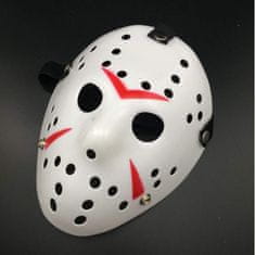 Nikcorp Maska Jason Voorhees Fartoni Petak 13 Bijela, univerzalna veličina, umjetna masa, realizam za Noć vještica, horror kostim, tematska zabava, konvencije