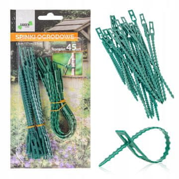 Spinki ogrodowe do tyczek 13 cm/17 cm/23 cm - 45 komada