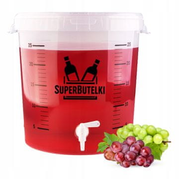 Komplet - 1x fermentacijski spremnik 30 l s prozirnim poklopcem + 1x mali slavina s brtvom za fermentacijski spremnik