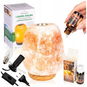 GR AROMATERAPIJA SLANA LAMPA + PRIRODNO ULJE NARANČE, KLINFIĆA I CIMETA