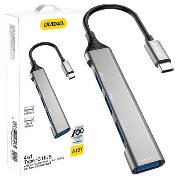 DUDAO Dudao 4U1 Usb-C Hub Za Macbook Pro 4X Usb-A 3.0 2.0 Kompatibilan S Prijenosnim Računalom