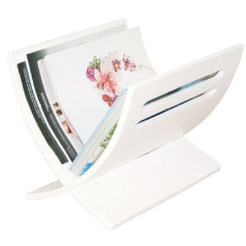 Homestyle4U Stalak za novine, 30x36x29 cm, bijela