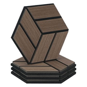 Homestyle4U Akustične ploče, šesterokutna saća 3D, 30x26x2 cm, smeđa