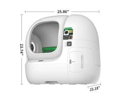 PetKit Purobot Max Pro 2 pametni automatski toalet za mačke, AI kamera, Wifi, Triple sustav za neutralizaciju mirisa, 66x60x54cm, sivi