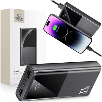 Tech-protect Power Bank 20.000 mAh, 22,5 W, za brzo punjenje mobitela