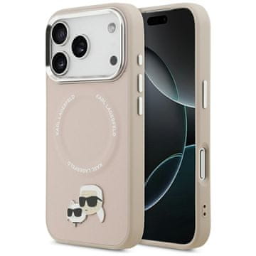 Karl Lagerfeld Karl & Choupette Pins MagSafe maskica za iPhone 17 Pro roza