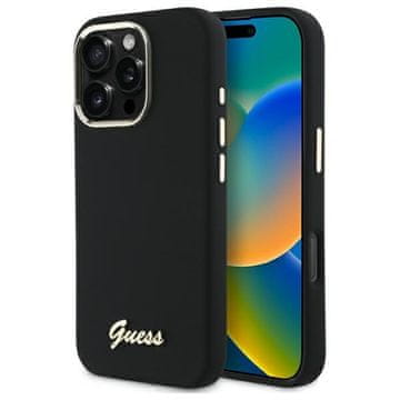 Guess GUHCP16XSMBSLK iPhone 16 Pro Max 6.9" crno/crna tvrda silikonska futrola s metalnim logotipom i okvirom