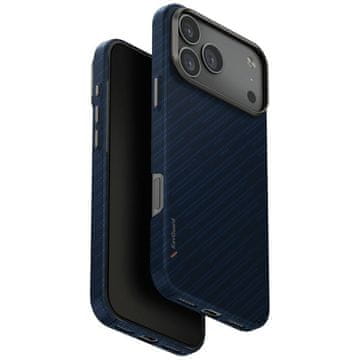 UNIQ Keva EDGE maskica za iPhone 17 Pro Max s Magclick punjačem, plava