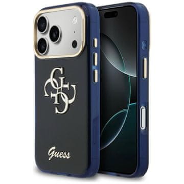 Guess IML 4G Script metalna maskica za iPhone 17 Pro Max plave boje