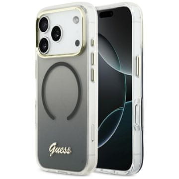 Guess IML Gradient Script metalna MagSafe maskica za iPhone 17 Pro Max crna