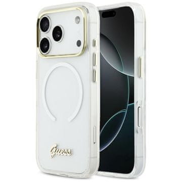 Guess IML Gradient Script metalna MagSafe maskica za iPhone 17 Pro bijela