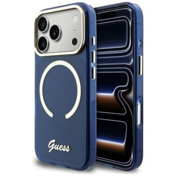 Guess IML Script metalna MagSafe maskica za iPhone 17 Pro plava