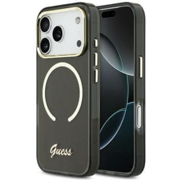 Guess IML Script metalna MagSafe maskica za iPhone 17 Pro crna