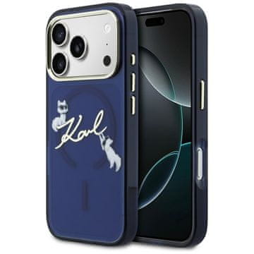 Karl Lagerfeld IML Choupettes Karl Script Logo MagSafe maskica za iPhone 17 Pro plava
