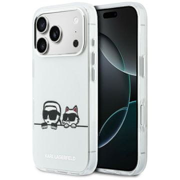Karl Lagerfeld IML Karl & Choupette Peekaboo Logo MagSafe maskica za iPhone 17 Pro bijela