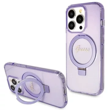 Guess Guess Tvrda Futrola Za Iphone 15 Pro 6.1 Za Magsafe Prsten Stalak Za Natpis