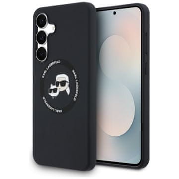 Karl Lagerfeld silikonska maskica s MagSafe efektom i motivom Karl&Choupette za Samsung Galaxy S25 FE crna