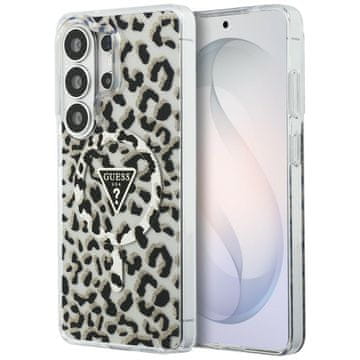 Guess IML Leopard Print Trokutasta MagSafe maskica za Samsung Galaxy S26 Ultra crna