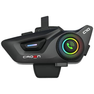 Crown C10 Bluetooth 5.3 Interfon za motocikle Crni