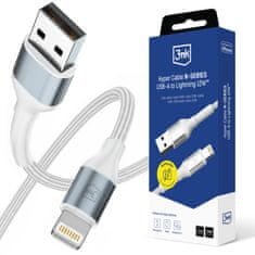 3M Dodaci - 3mk Hyper kabel N-SERIES A na Lightning 2m QC 3.0 5V/2.4A 12W Bijeli