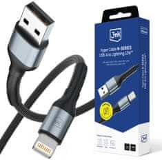 3M Dodaci - 3mk Hyper kabel N-SERIES A na Lightning 1m QC 3.0 5V/2.4A 12W Crni