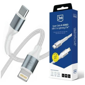 3MK USB-C na Lightning kabel 50 cm, PD 3.0, 27 W za brzo punjenje