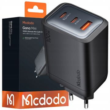 Mcdodo ZIDNI PUNJAČ ZA NAPAJANJE CUBE 3X USB-C PD USB 100W CRNI