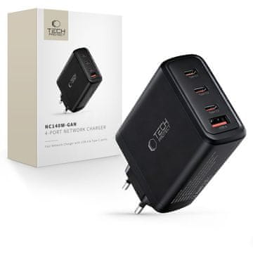 Tech-protect Tech-Protect Pd Punjač 140W Qc3.0 4-Priključka Za Pametne Telefone I Druge Uređaje