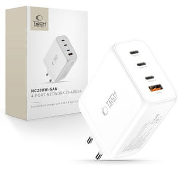 Tech-protect Tech-Protect Nc200W-Gan 4-Portni Qc3.0 Pd Zidni Punjač Za Mobitele