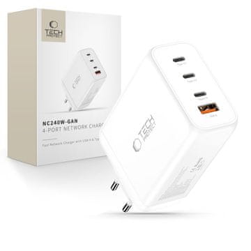 Tech-protect Tech-Protect Nc240W-Gan Pd 240W Zidni Punjač Za Qc3.0 Mobitele Bijeli