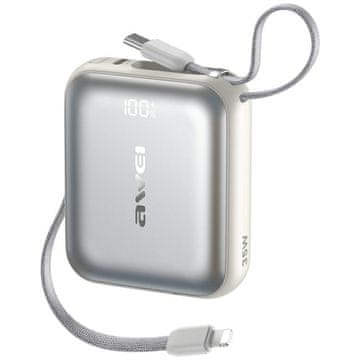 Awei Awei Powerbank As-181 10000Mah 35W S Usb-C I Lightning Kabelom Za Pametne Telefone