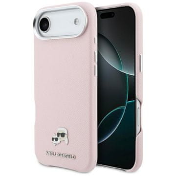 Karl Lagerfeld Karl & Choupette Head Pins Saffiano MagSafe maskica za iPhone Air ružičasta