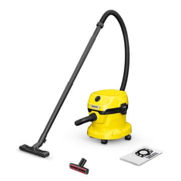 slomart Kärcher WD 2 PLUS V-12/4/18 PET 1.628-017.0 mokro-suhi usisavač, 1000W, 12L - crni/žuti