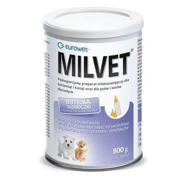 Eurowet Milvet zamjena za mlijeko za pse i mačke 800 g