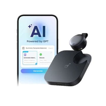 Anker Soundcore Work pametni AI snimač zvuka, crni