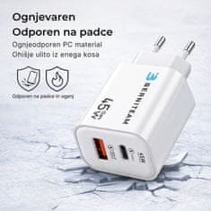 Berniteam Kućni punjač GaN 45W 2-port (BT-45PQ)