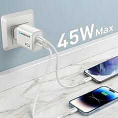 Berniteam Kućni punjač GaN 45W 2-port (BT-45PQ)