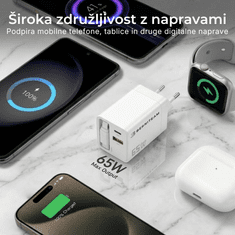 Berniteam Kućni punjač GaN 65W 2-port + C Kabel (BT-65SDC)