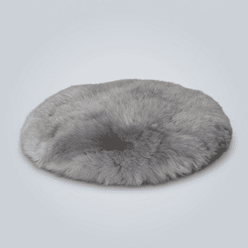 Nikcorp Rug od umjetnog krzna YDFYX model Dugo krzno okrugla prostirka 90x90 cm, siva, debljina runa 6 cm, hipoalergeno, otporno na mrlje, podloga 100% poliester, za spavaću sobu dnevni boravak