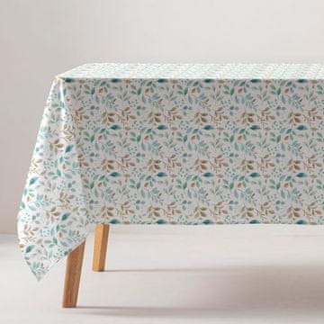 Nikcorp Stolnjak od pamučnog platna 80% pamuk 20% poliester akvarelni cvjetni uzorak vodoodbojan otporan na mrlje 140 x 300 cm 215 g/m² Oeko-Tex Standard 100