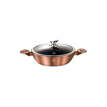 Berlingerhaus Okrugla posuda za pečenje s mramornom površinom i poklopcem BH 1519 28 cm Rosegold metalik linija