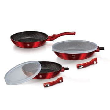 Berlingerhaus Tava BH-7053 with removable handle set of 5 pieces Burgundy Metallic Line