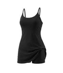 VIVVA® Rastezljiva sportska haljina bez leđa s ugrađenim kratkim hlačicama i džepovima, 4-smjerno rastezljiva tkanina, uklonjivi umetci | GLIMDRESS L-XL