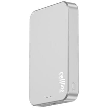 BE Mini Powerbank Cellline MagSafe 10000mAh Qi2 15W CL-MBP-03 siva Magnetna bežična mini powerbank