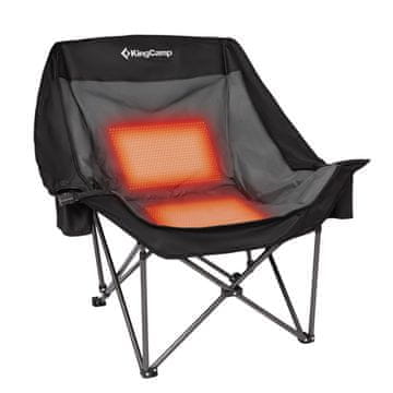 King Camp Sklopivi kamperski stol KING CAMP Canna C10 s grijanjem - crno-sivi